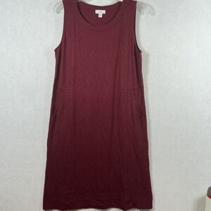 J. Jill Women Plum Purple Sleeveless Short Tank Dress Size XS Stretch Pockets